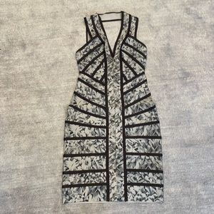 Herve Leger grey halter dress